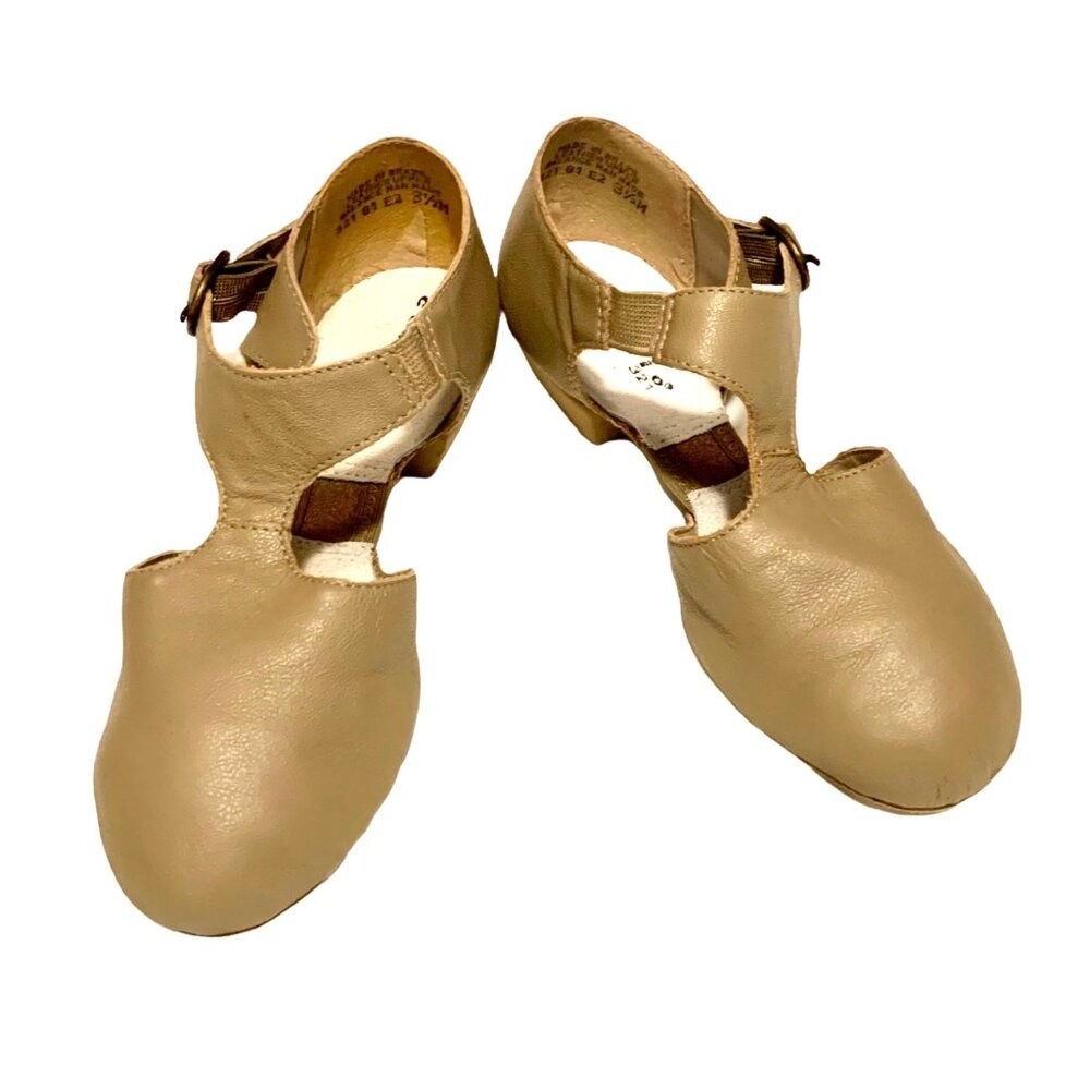 Capezio SunTan Lyrical Modern Split Sole Dance Shoes Childs 3.5 Pedini Leather
